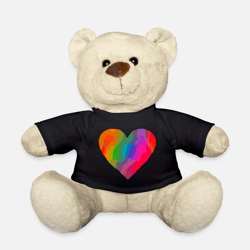 herz bunt - Teddy - Schwarz