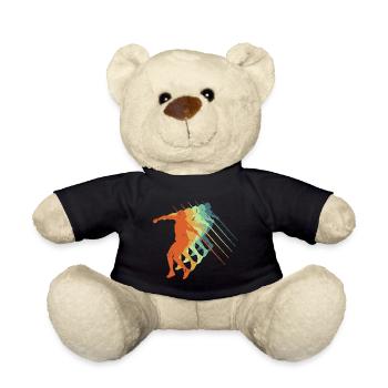 Retro Javelin Throw, Track & Field Athletic Sport - Teddy Bear - black - Front