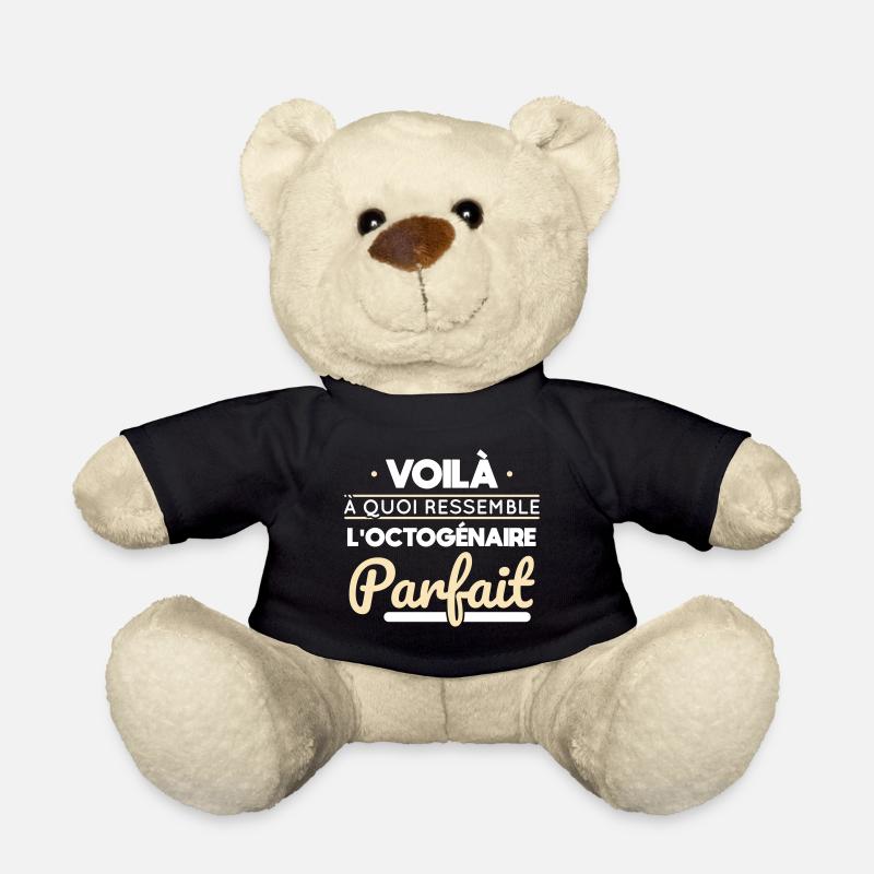 Anniversaire 80 ans - Octogénaire parfait - Nounours - noir