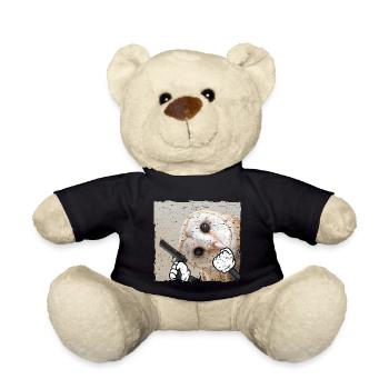 Eule bewaffnet Birds Vogel Gangster - Teddy - Schwarz - Vorne