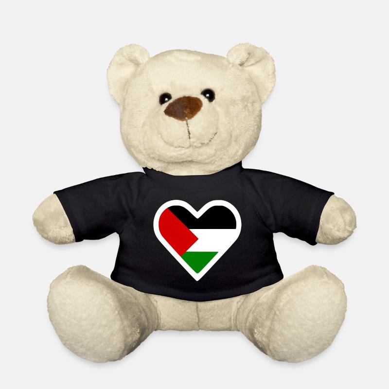 Free palestine herz - Teddy - Schwarz