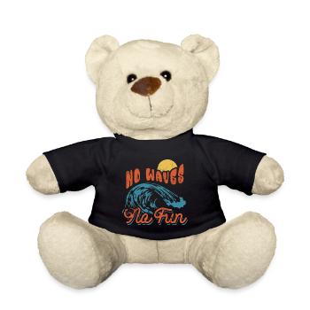 No Waves No Fun - Surfeur - Cadeau - Nounours - noir - Devant