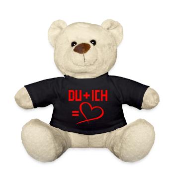 Du plus Ich gleich Herz Liebe Romantisch - Teddy - Schwarz - Vorne