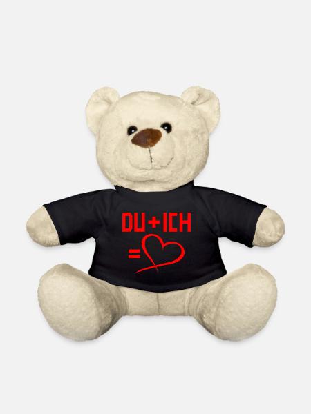 Du plus Ich gleich Herz Liebe Romantisch - Teddy - Schwarz