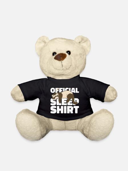 Frettchen Offizielles Schlafshirt Faul Relax - Teddy - Schwarz
