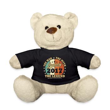 Janvier 2017, 6 Ans Anniversaire garçons et filles - Nounours - noir - Devant