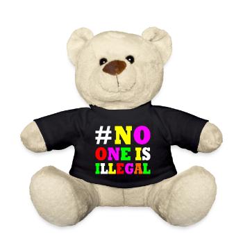 No one is illegal - Teddy - Schwarz - Vorne
