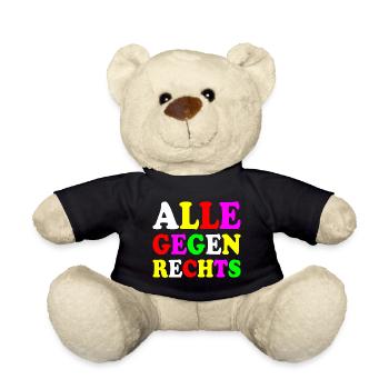 Alle gegen rechts - Teddy - Schwarz - Vorne