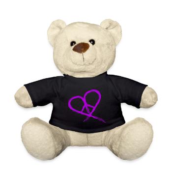 Peace Symbol Hippie Herz Frieden Freiheit Liebe - Teddy - Schwarz - Vorne