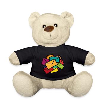 Lettres colorées secrétaire facteur idée cadeau - Nounours - noir - Devant