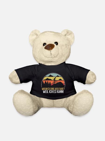 Warum ich ohne Akku fahre - Fahrrad Radfahrer MTB - Teddy - Schwarz