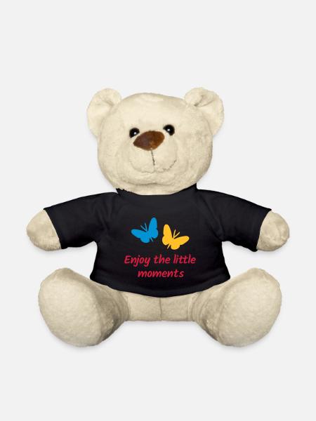 Enjoy the little moments (Schmetterlinge) - Teddy - Schwarz