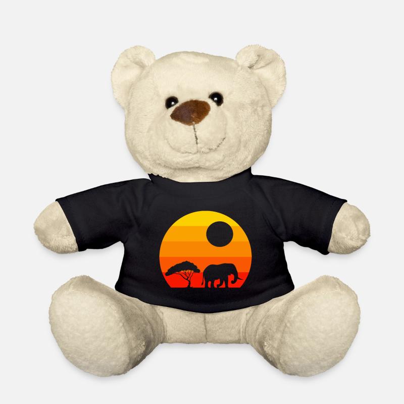 Zoo Tier Afrika Tierliebhaber Retro Elefant - Teddy - Schwarz