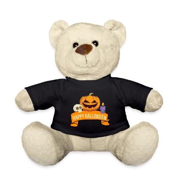 Cadeau de fête costumée de citrouille Joyeux Halloween - Nounours - noir - Devant
