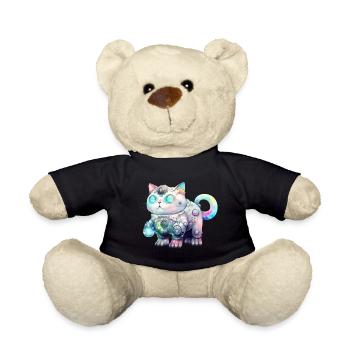 Kawaii Robot Cat - Teddy Bear - black - Front