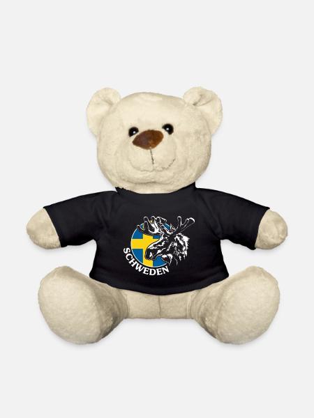SVERIGE Elch Schweden Tier Wildnis Wilsigns - Teddy - Schwarz