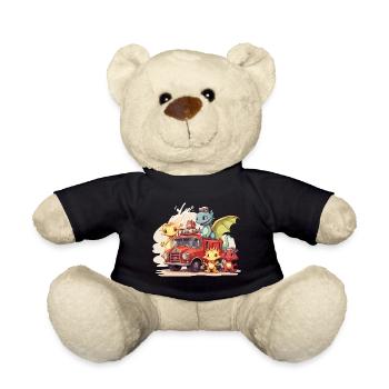 Dinosaur Fire Brigade Adventure - Dragon - Teddy Bear - black - Front