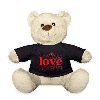Love Love Love - Valentine Shirt - Teddy Bear - black - Front