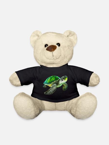 Green sea turtles are impressive animals - Teddy Bear - black