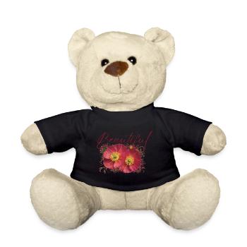 Beautiful Athena Flowers - Teddy Bear - black - Front