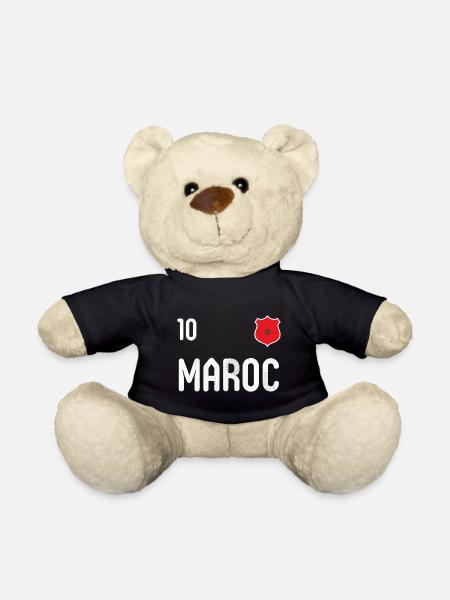 Teeshirt Maroc avec le numéro 10 - Nounours - noir