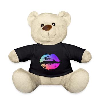 neon colored lip - Teddy Bear - black - Front