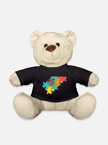 bunt Puzzel design Puzzelteil - Teddy - Schwarz