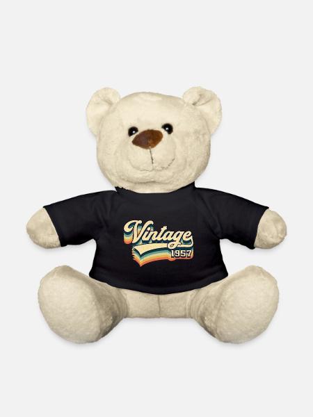 Vintage 1957 Jahrgang 64. Geburtstag Geschenk - Teddy - Schwarz