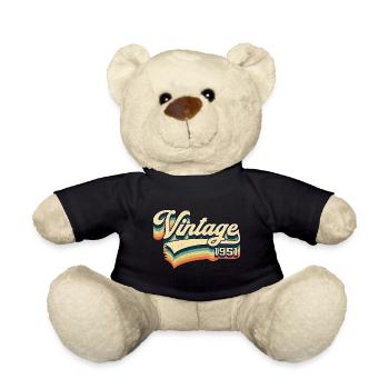Vintage 1951 Jahrgang 70. Geburtstag Geschenk - Teddy - Schwarz - Vorne
