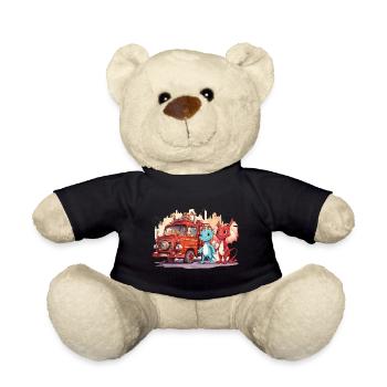 Dinosaur Fire Brigade Adventure - Dragon - Teddy Bear - black - Front