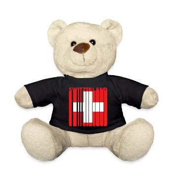 Suisse Vintage. Drapeau suisse Swiss Cross.Sport - Nounours - noir - Devant