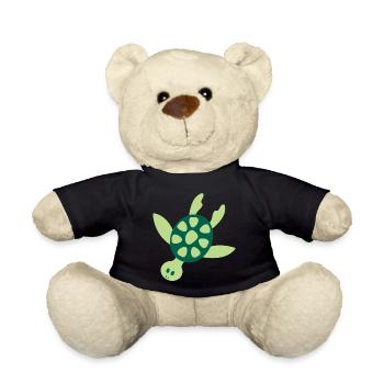 Colorful sea turtle - Teddy Bear - black - Front