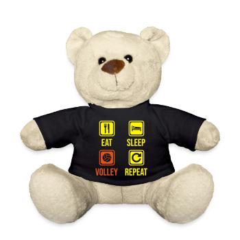 Eat. Sleep. Volley. Repeat. - Teddy Bear - black - Front