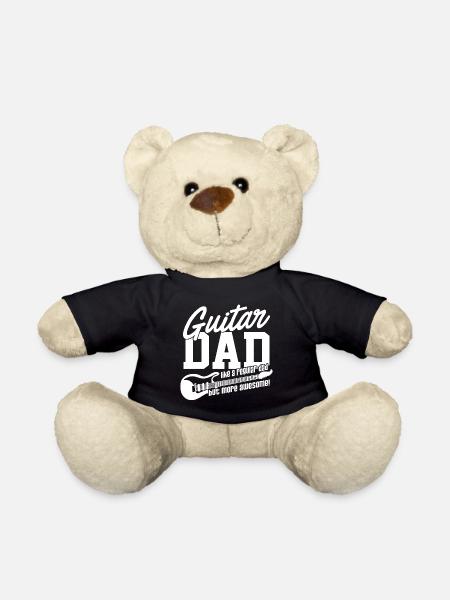 Awesome Guitar Dad Shirt - Teddy Bear - black