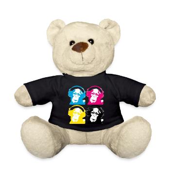 4 DJ monkeys - Nounours - noir - Devant