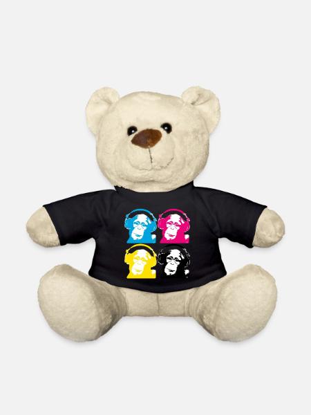 4 DJ monkeys - Nounours - noir
