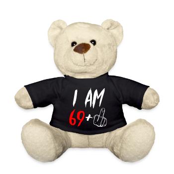 70th birthday middle finger - Teddy Bear - black - Front