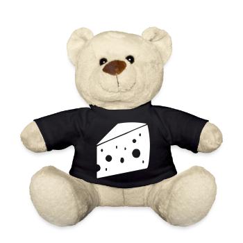 großes Stück Käse mit Löchern - Teddy - Schwarz - Vorne
