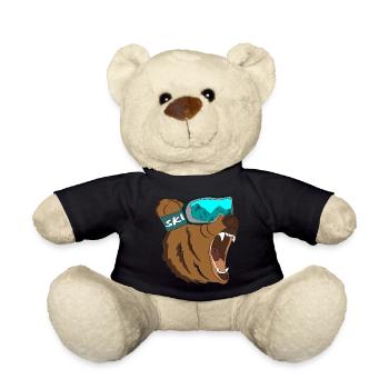 Ski Bear Rider Skier Cool Type Gift Snow Bear - Teddy Bear - black - Front