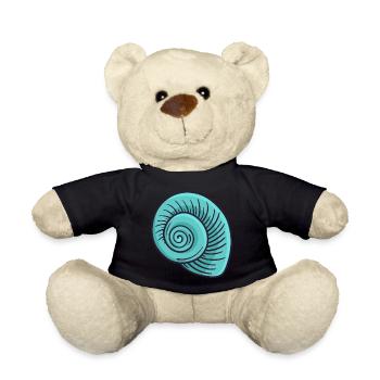 Seashell Shellfish Mollusks Sea Symbol Icon - Teddy Bear - black - Front