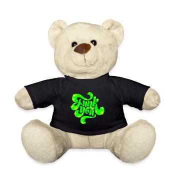 Green Neon Punk Text Design - Teddy Bear - black - Front