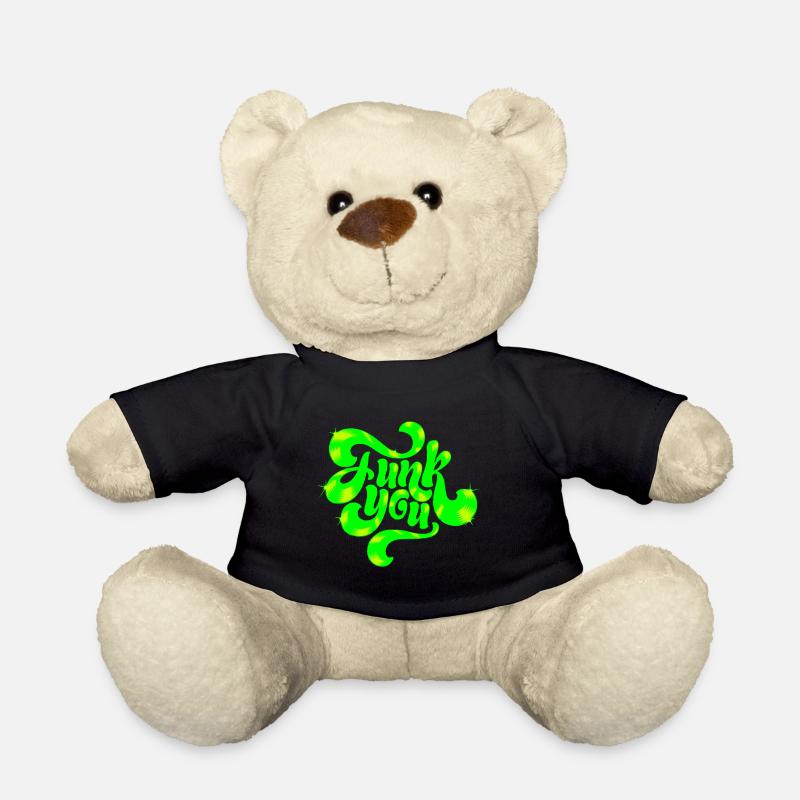 Green Neon Punk Text Design - Teddy Bear - black