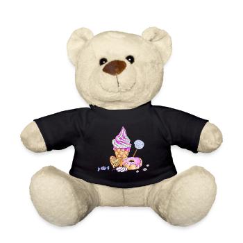 Ice cream sundae candy confectionery sugar candy - Teddy Bear - black - Front