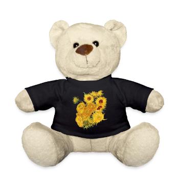 Vincent van Gogh Chemise d'histoire de l'art des tournesols - Nounours - noir - Devant