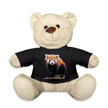 Sweet little red panda and cute cat bear - Teddy Bear - black - Front
