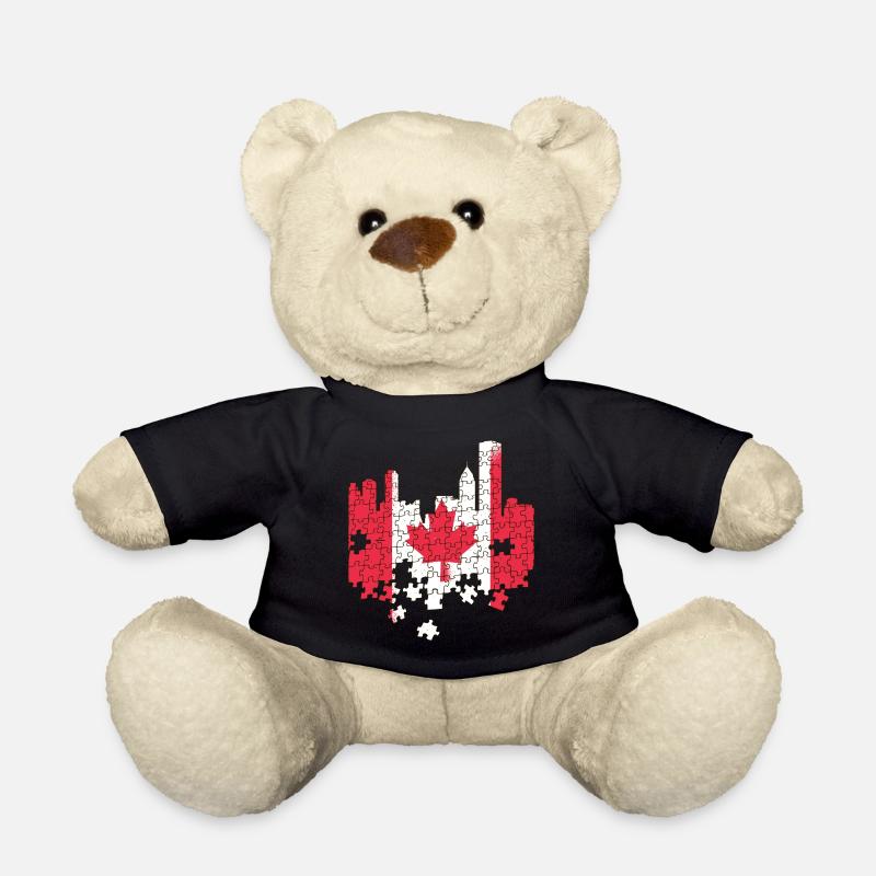 Puzzle drapeau du Canada Feuille d'érable du Canada Feuille d'érable - Nounours - noir