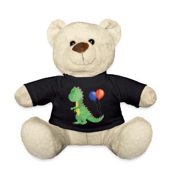 Small dino with balloons - Teddy Bear - black - Front