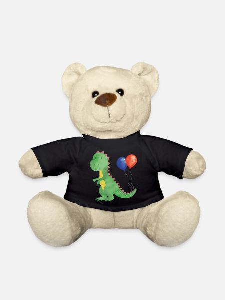 Kleiner Dino mit Luftballons - Teddy - Schwarz