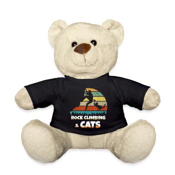 Rock Climbing Cat Climbing Cat Gift Hobby - Teddy Bear - black - Front