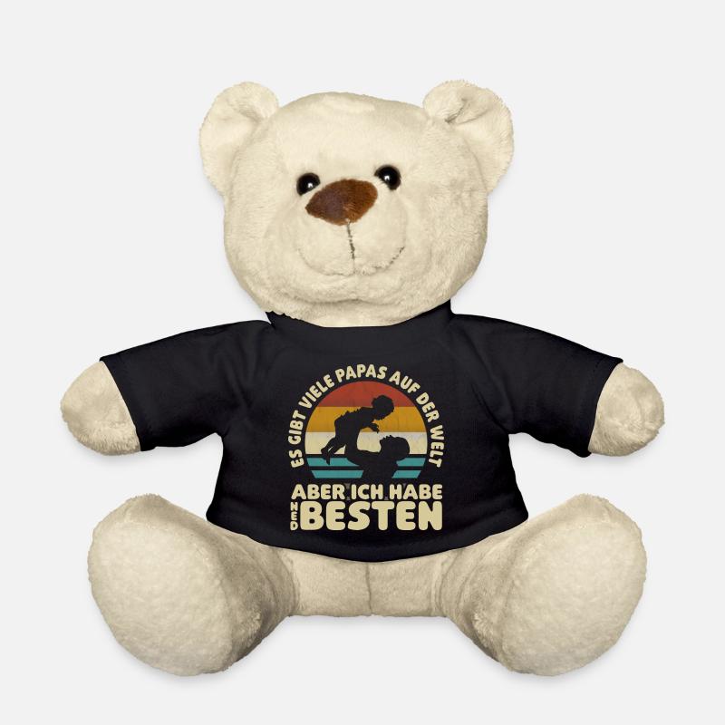 So viele Papas auf der Welt Vatertag Geschenk - Teddy - Schwarz